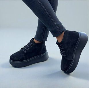 Женские ботинки - хайтопы на платформе натуральная замша NILA 1-4 14881-41 фото