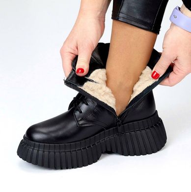 Женские ботинки на шнурках на платформе натуральная кожа OTIS 1-2, 36, зима, набивная шерсть