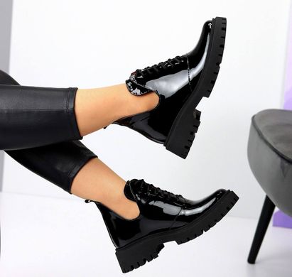 Женские ботинки - туфли натуральный лак NIKOL 2-3, 41, деми, натуральная кожа
