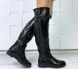Жіночі чоботи-ботфорти з натуральної шкіри чорні без каблука TENOR 1, 36, зима, набивна вовна