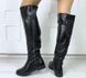 Жіночі чоботи-ботфорти з натуральної шкіри чорні без каблука TENOR 1, 36, зима, набивна вовна