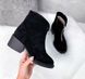 Женские ботинки черные не высокий каблук натуральная замша MIMI 1-2, 36, зима, набивная шерсть