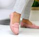 Жіночі туфлі-лофери на низькому ходу пудра натуральна замша DAISY 1-5, 36, деми, натуральна шкіра
