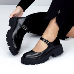 Женские туфли на тракторной подошве с затежкой натуральная кожа DINA 1-3, 41, деми, натуральная кожа