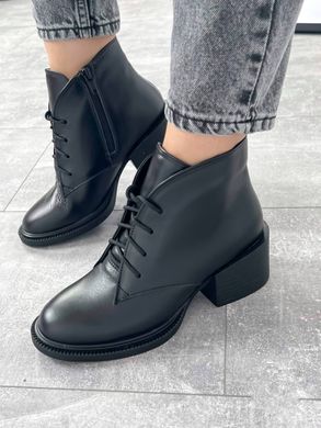 Женские ботинки черные не высокий каблук натуральная кожа SONA 2-1, 36, зима, набивная шерсть