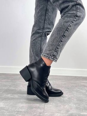 Женские ботинки черные не высокий каблук натуральная кожа SONA 2-1, 41, деми, байка