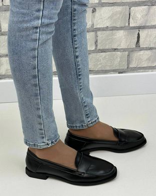 Жіночі туфлі-лофери на низькому ходу чорні натуральна шкіра ADINA 1-3, 36, деми, натуральна шкіра