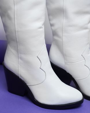 Високі жіночі чоботи - козаки на підборах натуральна шкіра KAZAK 2-3, 40, деми, байка