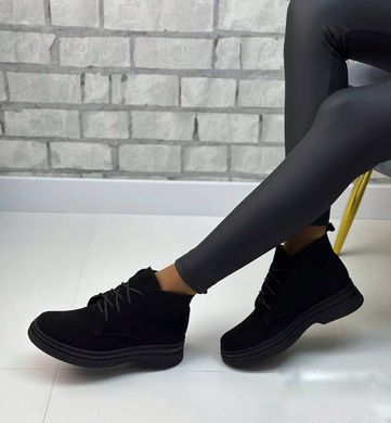 Женские ботинки на платформе на шнурках натуральная замша ANINA 1-2, 36, зима, набивная шерсть