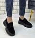Жіночі туфлі чорні на платформі на шнурках натуральна замша ANITA 1-1, 36, деми, натуральна шкіра