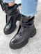 Жіночі чорні черевики на протекторній підошві натуральна шкіра SANTANA 1-2, 36, зима, набивна вовна