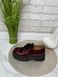 Жіночі туфлі на платформі на шнурках бордо натуральний лак KIKA 1-3, 36, деми, натуральна шкіра