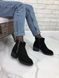 Женские ботинки черные не высокий каблук натуральная замша MAMA 1-2, 41, деми, байка