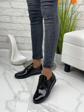 Женские туфли черные на низком ходу натуральный лак KENYA 1-5, 41, деми, натуральная кожа