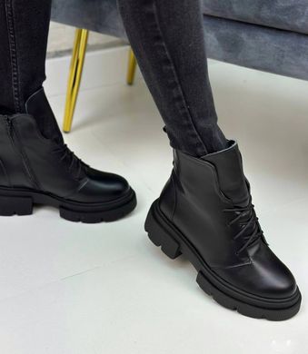Жіночі черевики на шнурках натуральна шкіра LILO 1-2, 36, зима, набивна вовна