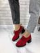 Жіночі туфлі червоні на стійкому каблуці натуральна замша MIVI 1-2, 40, деми, натуральна шкіра