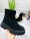 Жіночі черевики на платформі чорна натуральна замша SOTA 1-2, 36, зима, набивна вовна