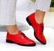 Жіночі туфлі червоні на шнурках натуральна шкіра DANI 2-6, 41, деми, натуральна шкіра
