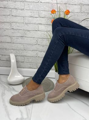 Женские туфли - броги на платформе натуральная замша BOSTON 2-2, 36, деми, натуральная кожа