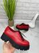 Жіночі туфлі на платформі на шнурках червоні натуральна шкіра SONA 1-1, 36, деми, натуральна шкіра
