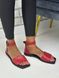 Жіночі босоніжки квадратний носок червоні натуральна шкіра INIKA 3-1, 36, літо, натуральна шкіра