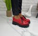 Женские туфли на платформе на шнурках красные натуральная кожа SONA 1-1, 36, деми, натуральная кожа